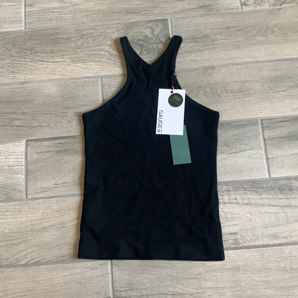 Gauge 81 nice ribbed jersey top in black